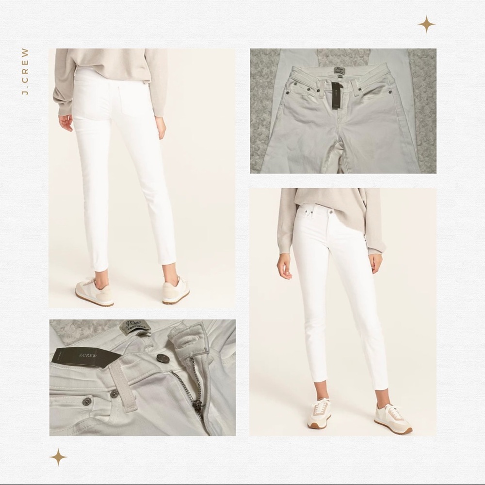 J.CREW toothpick jean in white